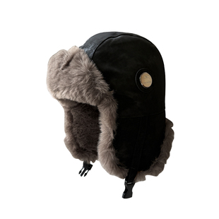 Jodhat帽子男冬季户外保暖护耳帽子加绒骑行防风防雪大头围雷锋帽
