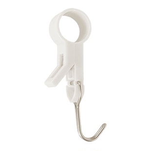 日本夹管挂钩厨房夹子免打孔可活动套穿管塑料固定夹杆旋转收纳勾