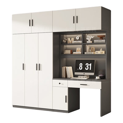 衣柜书桌一体组合多功能电脑桌