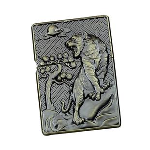 佐罗zorro煤油打火机男黄铜复古雕刻重型盔甲上山虎老式砂轮防风