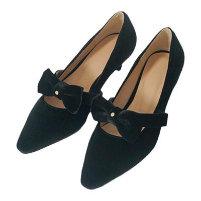 蝴蝶结高跟鞋高跟鞋小香风