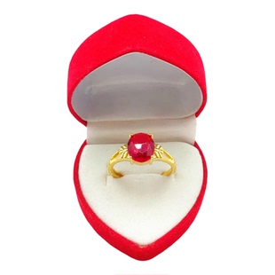 红宝石镀金戒指女款沙金镶钻戒指环饰品开口可调节首饰久不掉色