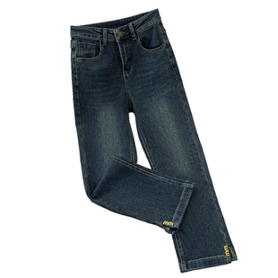 加绒牛仔裤女秋冬季烟管裤2025新款爆款小个子厚绒九分裤直筒裤子