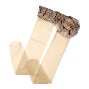 包邮有加大码欧美油亮油光蕾丝边硅胶防滑珠光15d长筒袜店主实拍