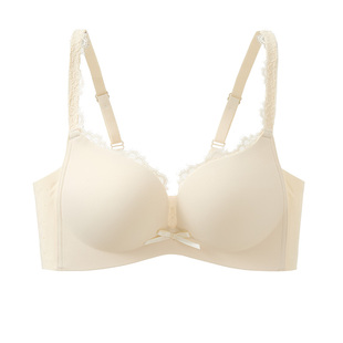 六只兔子无痕聚拢内衣女蕾丝领塑形不空杯小胸显大收副乳文胸罩