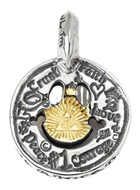 BWL鎏金敲印无角涂鸦笑脸吊坠