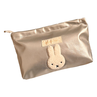 可爱米菲兔银色亮面化妆包女大容量便携洗漱包化妆品内胆包收纳袋