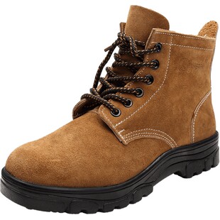 强人3515劳保鞋钢包头防砸安全鞋真皮透气耐磨高帮工地工作鞋舒适