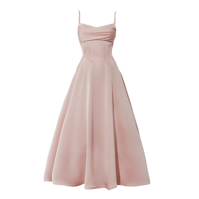 肩部钻链装饰气质连衣裙