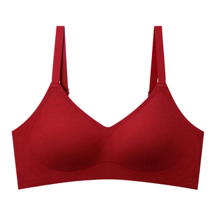 本命年内衣女磨毛保暖小胸聚拢收副乳防下垂嫁娶新娘结婚红色文胸