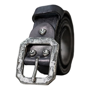 白铜手工捶打针扣复古植鞣头层牛皮水洗做旧带带身男士手工腰带