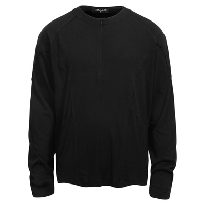 【TZ killer】DIVIDING LINE分割线拉链垂感黑白长袖百搭宽松上衣