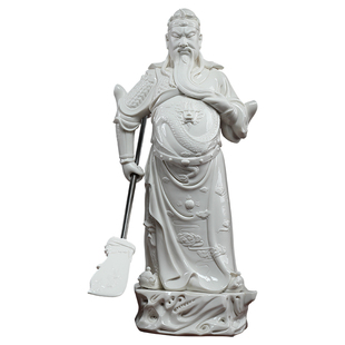 戴玉堂关公立像武财神关二爷摆件佛像关羽财神爷供奉家用陶瓷神像