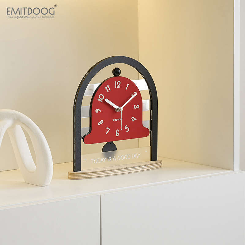 EMITDOOG客厅玄关装饰摆件电视柜家居饰品钟表桌面摆放式创意时钟