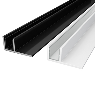 F型玻璃卡槽条极简卫生间隔断隐藏铝合金U型材下沉式淋浴房预埋件