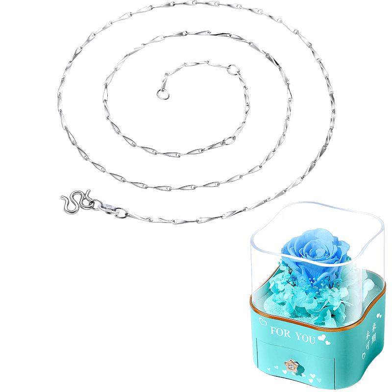 银项链女999纯银银链子瓜子链素链999足银白银锁骨链裸链可穿吊坠