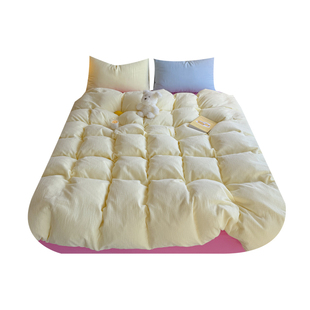 春日野芒｜元气多巴胺少女全棉皱皱纱四件套纯棉撞色1.8m柔软裸睡