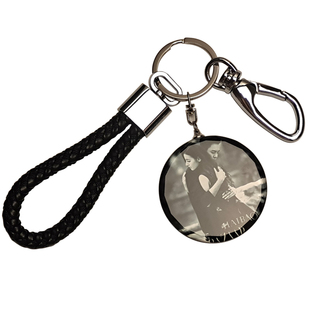 水晶双面照片定制钥匙扣DIY个性高档车钥匙挂件男女情侣生日礼物