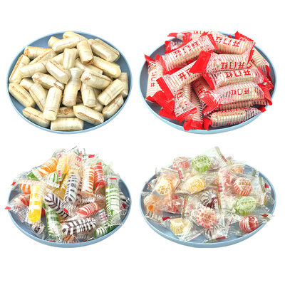 老式水果糖东北光糖花糖硬糖球80/90怀旧回味枕形球形桔子瓣硬糖