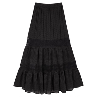 MOUSSY 春季新品波西米亚风蕾丝蛋糕裙半身裙女028ISA31-2051