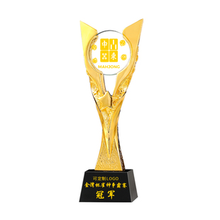 趣味运动会水晶奖杯定制扑克卡牌掼蛋麻将跳绳踢毽子拔河钓鱼比赛