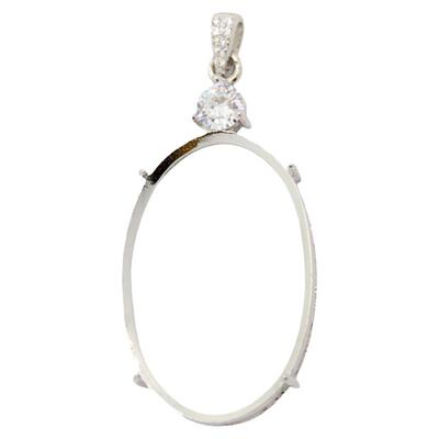 男女款S925纯银DIY镶嵌吊坠空托