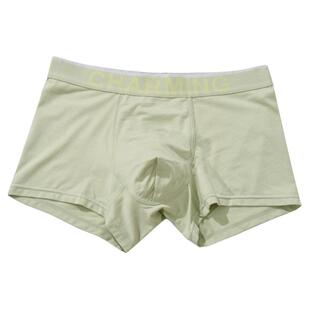 莫代尔棉男士内裤中腰字母休闲浅色舒适青年四角贴身平角裤衩头