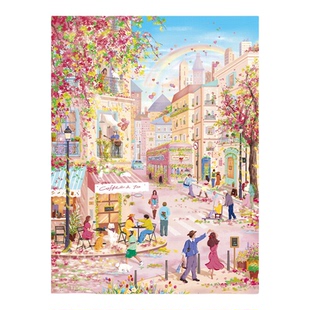 3D-JP情人节送女友手工礼物平面塑料拼图1000片趣味插画玩具U1169