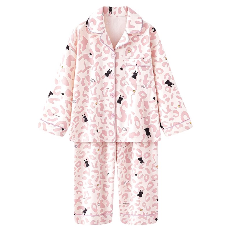 女童纯棉长袖家居服套装