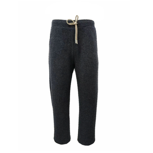 加长加大男休闲裤深灰直筒宽松美丽诺羊毛裤男女同款休闲卫裤冬