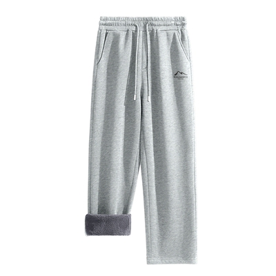 真维斯加绒裤子男冬季新款灰色