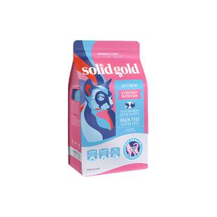 Solid Gold素力高猫粮进口鲜肉美毛版三文鱼味成猫幼猫猫粮12磅