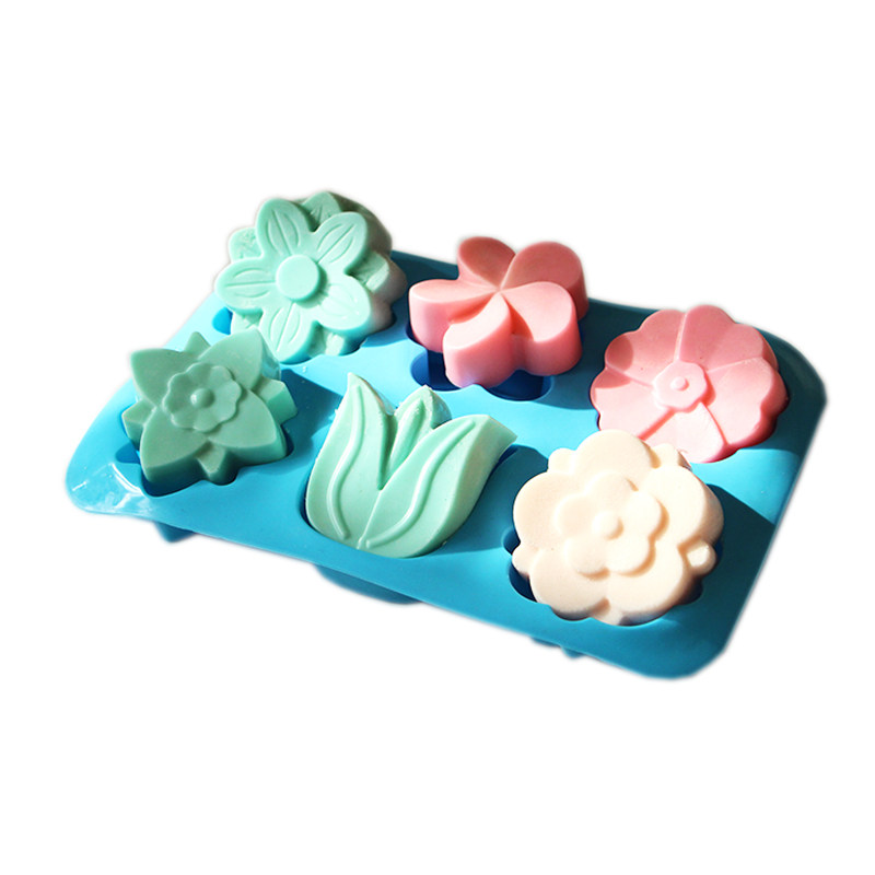 6连郁金香花朵手工皂diy香皂模具