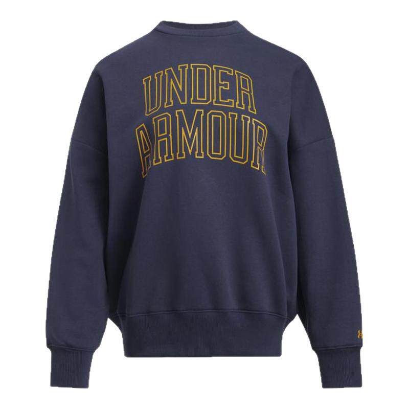 安德玛官方UA秋冬Rival Varsity女子抓绒宽松运动休闲卫衣6007880