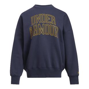 安德玛官方UA秋冬Rival Varsity女子抓绒宽松运动休闲卫衣6007880