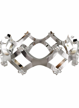 壹钻珠宝18K金几何镂空镶石戒指