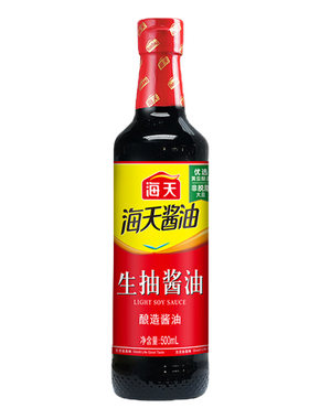 海天酱油生抽500ml黄豆酿造酱油家用炒菜凉拌炖煮点蘸提鲜调味料