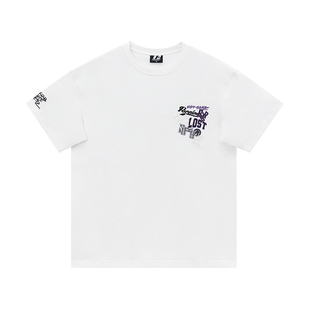 FORNINES重叠logo重磅刺绣T恤男女潮牌上衣美式短袖夏季情侣半袖