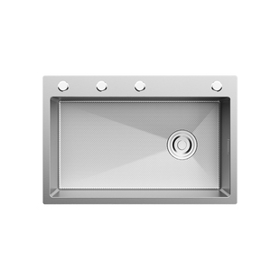 意狄讴304不锈钢水槽大单槽家用厨房洗菜盆洗碗池台上盆加厚6845