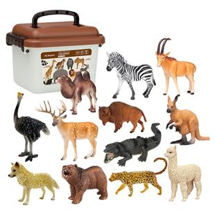动物模型儿童实心仿真玩具农场野生动物园全套男女孩宝宝早教套装