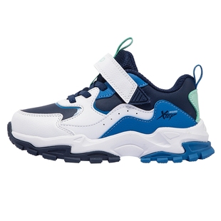 特步男童鞋冬季新款皮面户外运动鞋儿童魔术贴二棉鞋保暖休闲鞋