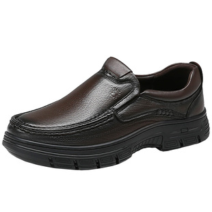 蜘蛛王高端商务休闲皮鞋男鞋2025秋冬新款上线鞋底真皮厚底爸爸鞋