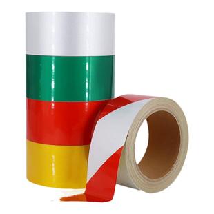 杰益信 反光胶带安全警示反光贴条安全标识黑黄斑马地贴胶带彩色红黄蓝绿黑白反光警戒隔离斜纹无痕反光胶带