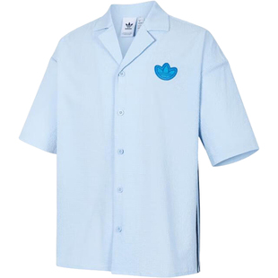 Adidas/阿迪达斯正品三叶草男士休闲宽松透气短袖衬衫JI7230