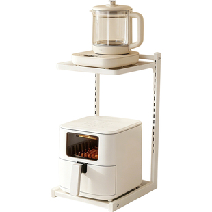 空气炸锅置物架抽拉式厨房双层烧水壶收纳架上下窄款小电器分层架