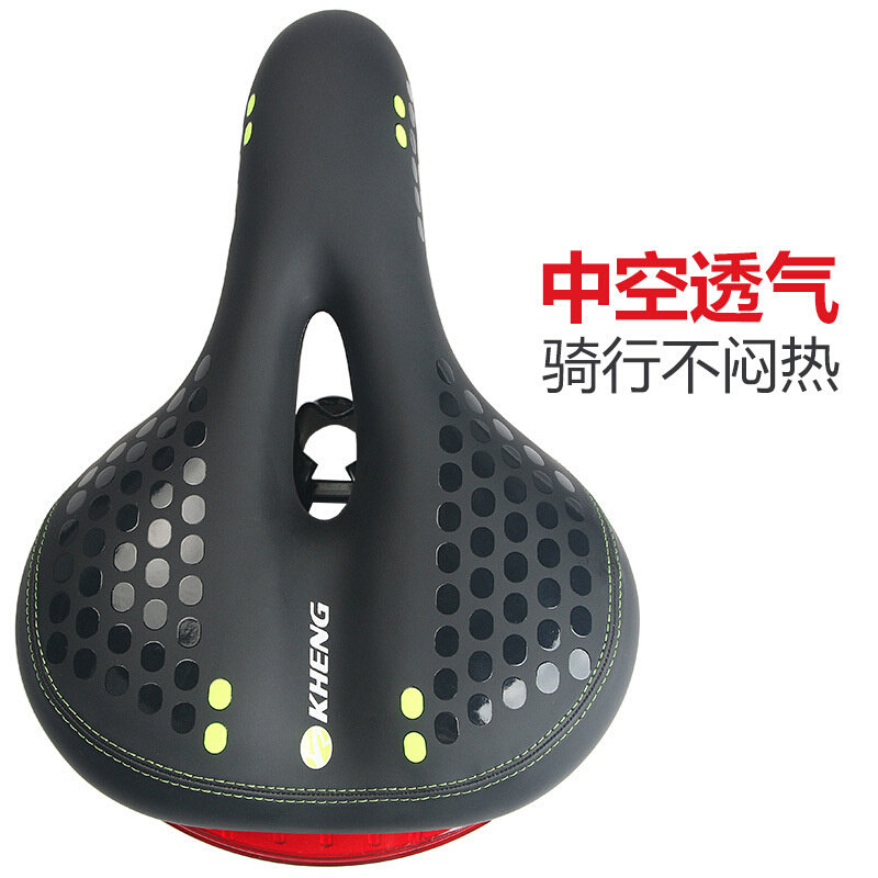 定制自行车坐垫超软舒适尾灯带灯坐垫山地车车座加厚骑行装备单车