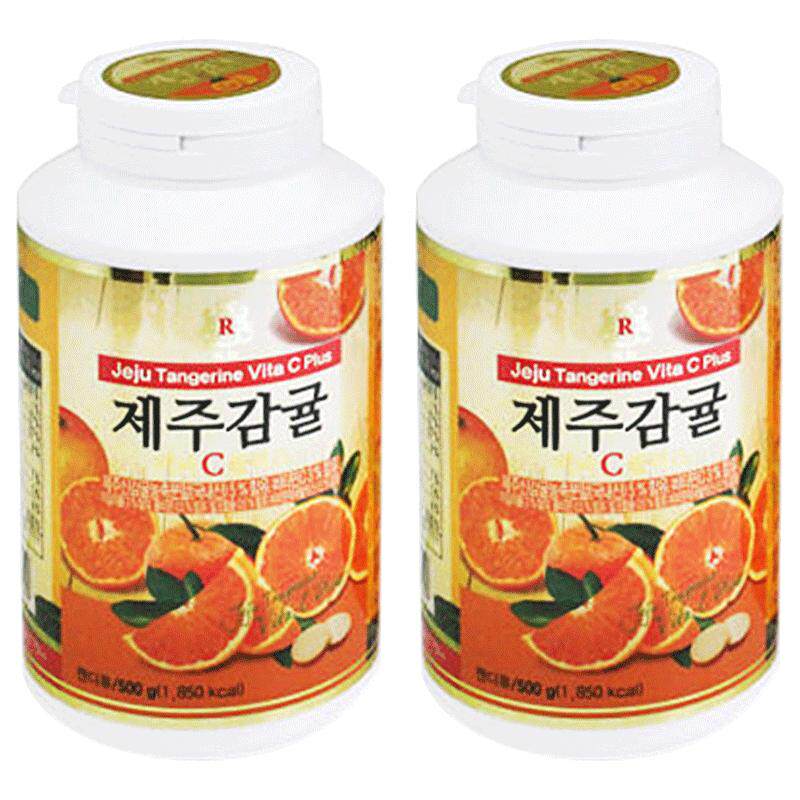 【自营】2瓶*300粒R牌韩国济州岛维生素C咀嚼片进口VC补充维他命C