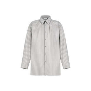 [AMOMENTO] 25FW OVERSIZED SHIRTS 25秋冬新款条纹抽褶宽松衬衫