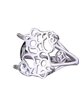 S925纯银戒指空托女镶嵌随形绿石