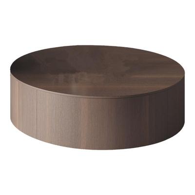 意式极简圆形茶几家用轻奢小户型实木茶几网红简约现代电视柜组合